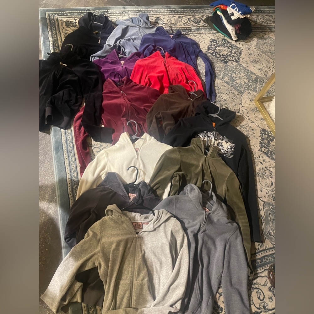 Lot of 14 authentic juicy couture tracksuit tops from Saks/Nordstrom in 2000s